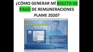 COMO GENERA BOLETAS DE PAGO - PLAME 2020