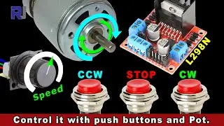 Control 2 DC Motors with L298N module with potentiometer and 3 push buttons