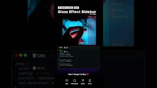 Glass Effect Sidebar #codewith_muhilan #css #coding