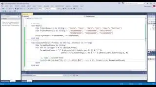 VB.net - Passing an array as parameter and format phone number