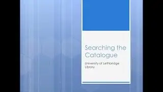 Searching the Catalogue