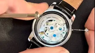 How to remove the crown and stem from a Stuhrling automatic watch