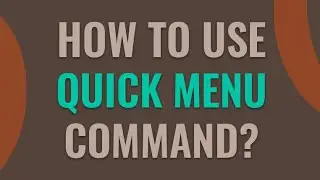How To Use Quick Menu Command in Blender? | Quick Favorite Menu Blender Tutorial For Beginners