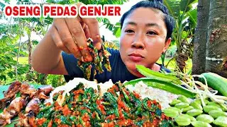 OSENG PEDAS GENJER + CUMI BAKAR, IKMATNYA MAKAN DIPINGGIR SAWAH