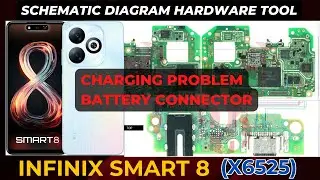 Infinix smart 8 x6525 charging not working | battery connector ways jumper Schematic Diagram | DMR
