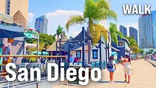 SAN DIEGO, California 4K Walking Tour | BEACH WALK & SUNSET City Walk with Captions [4K/60fps]