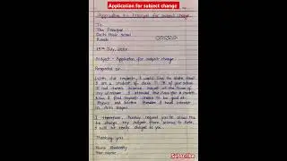 Application for subject Change l Application to principal for subject Change in english l letter