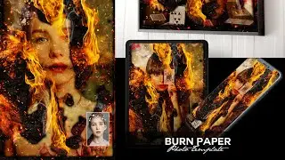 Burn Paper Photo Template | 25 Artistic Art Photoshop Templates Bundle | Artixty