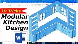 Modular Kitchen Design in MS Word - MS Word 3D Model