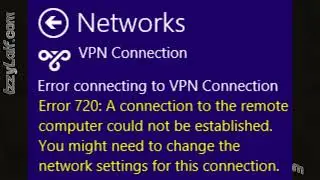 🛡️ Error 720 VPN connection fix