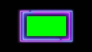 Neon Light Frame Green Screen Blue Purple Laser Show Looped Animation HD Footage