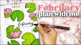 February 2023 Bullet Journal Setup | Lotus & Lilypad Theme Plan With Me 🌺