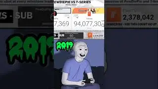 PewDiePie vs. T-Series - 4 Years Ago vs. Now #shorts #pewdiepie #tseries #memories #youtube