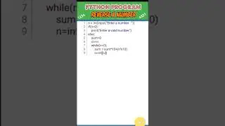 Python Tutorial || Reverse A Number In Python #shorts #basiccode #pythonprogramming