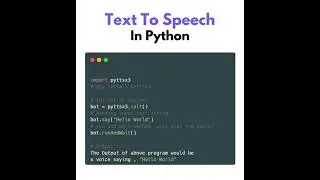 Convert Text To speech using Python#python #education #pythonprogramming #machinelearning