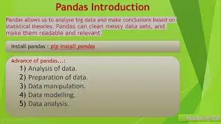 1- Pandas with Python Introduction Video. 