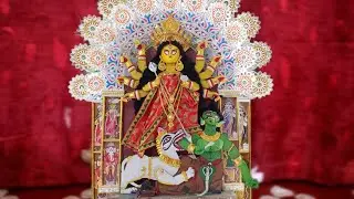 Durga murti making |maa durga idol|part:3|cardboard से मिट्टी जैसी 3d मूर्ती बनाना।naveenartsvlog|