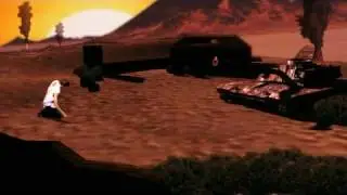 3D modelled tank and greenscreen composite scene