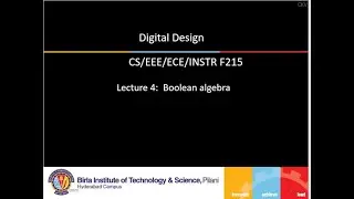 Digital Design Lecture 4 Boolean Algebra