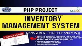Inventory Management System in PHP and MYSQL || PHP PROJECT || Collage Proejct