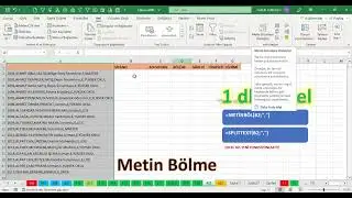 Excel 1 Dakika - Metin Bölme