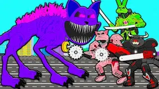 TITAN GODZILLA CATNAP VS CYBORGS HOPPY HOPSCOTCH PICKY PIGGY BULLTRAP! Poppy Playtime 3 Animation