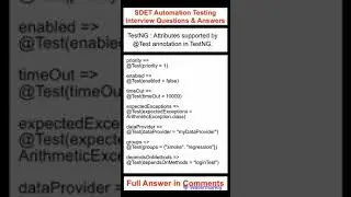 TestNG : What are the attributes supported by @Test annotation in TestNG?
