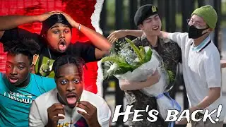 JIN GETTING DISCHARGED FROM THE MILITARY !