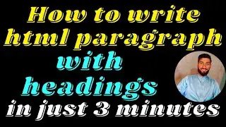 how to write a paragraph in html | pakenger