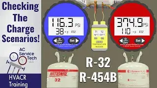 R-32 and R-454B Checking the Refrigerant Charge Scenarios! Practice for HVAC Techs!