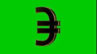 Euro icon green screen video effect.