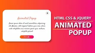 How to create a pop up animation with a html css and javascript | A simple CSS popup tutorial