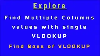 Find Multiple Values l IFErrorVlookup l Sorting Info l Index l Match l Excel l Explore