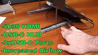 Laptop Stand + USB-C Hub = Airflow + Dock