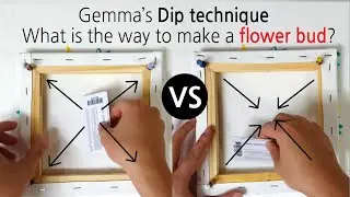 (116) Dip technique _ What is the way to make a flower bud? _ Four canvases _ Designer Gemma77