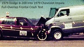 1979 Dodge B-200 Van Into 1979 Chevrolet Impala Full-Overlap Frontal Crash Test