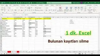 Excel 1 Dakika - Bulunan Satırları Silmek 