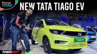 2025 Tata Tiago EV | First Look | Bharat Mobility Expo 2025 | PowerDrift QuickEase