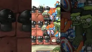 Doom-Shroom vs 9999 Avengers in Roof - Plants vs Zombies #shorts #pvzmods #pvz #hacks