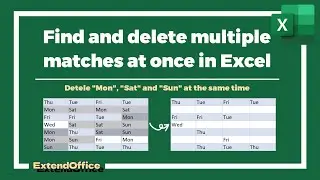 How to find and delete multiple matches at once in Excel