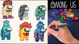 Drawing Among Us Characters of Famous YouTube Artists