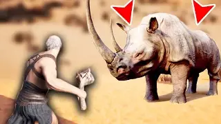 FIGHTING A GIANT RHINO! (Conan Exiles Gameplay)