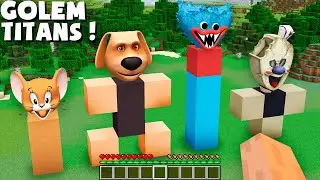 THIS is GIANT GOLEM Spawn of TALKING BEN & ICE Scream & JERRY & HUGGY WUGGY in Minecraft ! GAMEPLAY