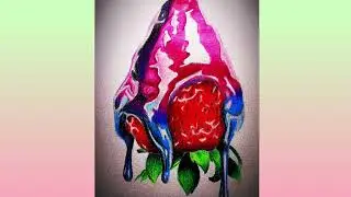 how to draw realistic strawberry | easy strawberry tutorial | learn with ritu and sai