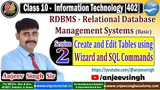 Session 2 Create and Edit Tables using Wizard and SQL Commands | RDBMS | Class 10 IT Code 402
