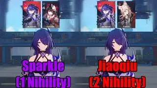 How Much Does Jiaoqiu (2 Nihility) Vs Sparkle (1 Nihility) Buff Acheron ? || Honkai Star Rail