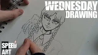 How to Draw WEDNESDAY ADDAMS - Step by Step Drawing | Meck Art