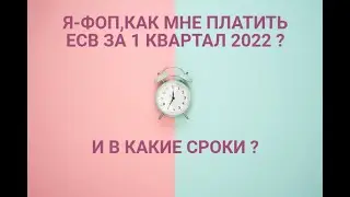 ЕСВ для ФОП за 1 квартал 2022 г. | Как платить и сколько ?