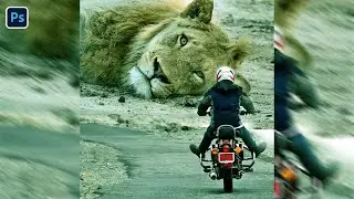 Giant Lion Photo Manipulation Photoshop Tutorial |photo manipulation |Lion Photo Manipulation
