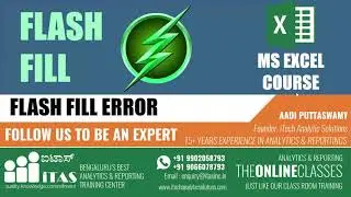 Flash Fill Error | Flash Fill | Advanced Excel